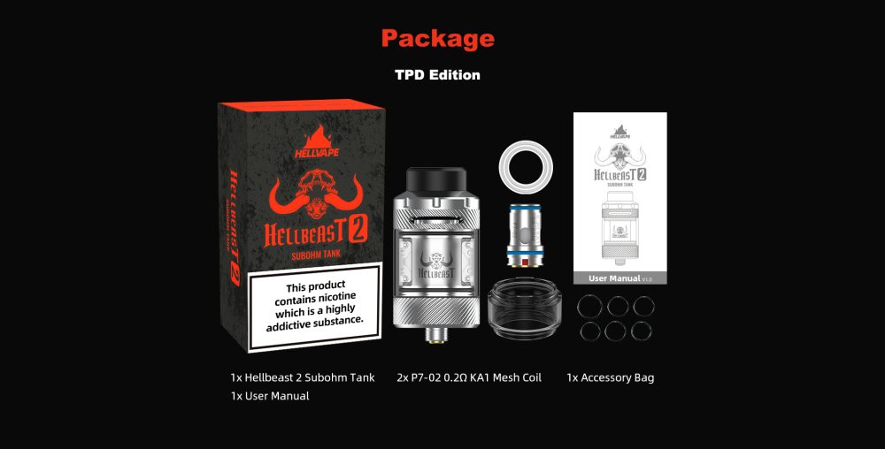 Hellvape Hellbeast 2 SubOhm Tank Package List